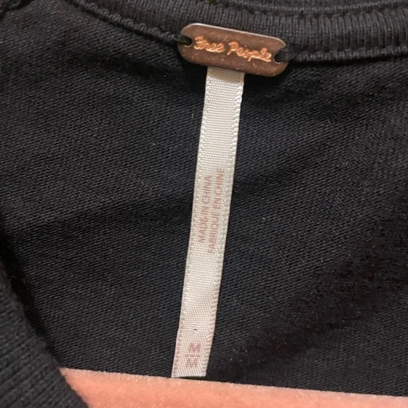 Free People Black Pullover with Mauve Lace-Up Sleeves - Picture 2 of 5